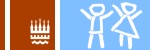 Firhøjskolens bomærke illustrerer glade tændstikbørn og kommunes logo
